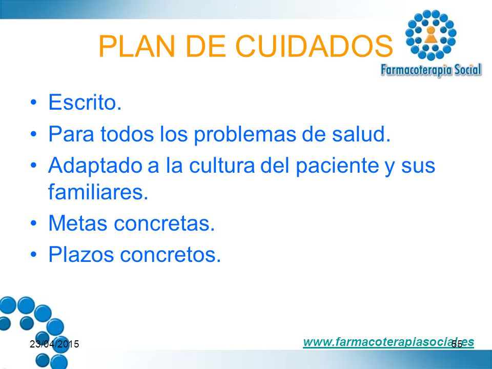 PLAN DE CUIDADOS Escrito. Para todos los problemas de salud.
