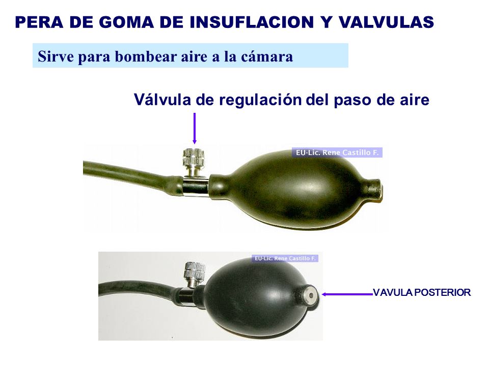 PERA DE GOMA DE INSUFLACION Y VALVULAS