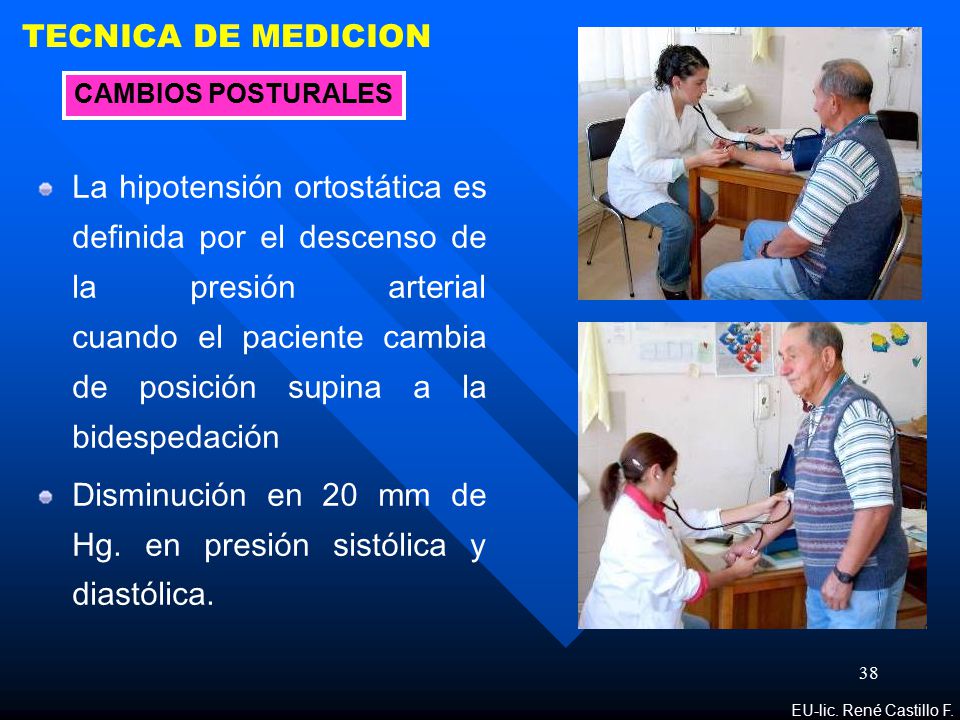 Disminución en 20 mm de Hg. en presión sistólica y diastólica.