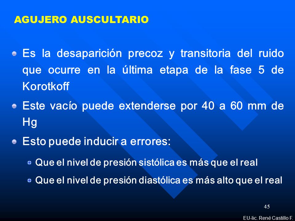 Este vacío puede extenderse por 40 a 60 mm de Hg