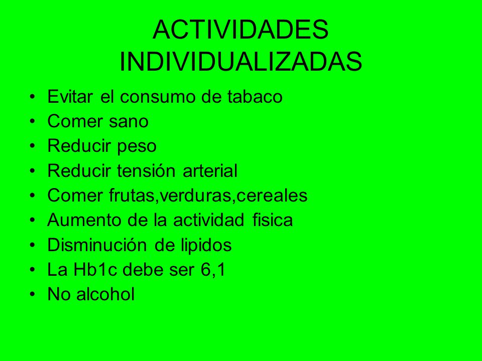 ACTIVIDADES INDIVIDUALIZADAS