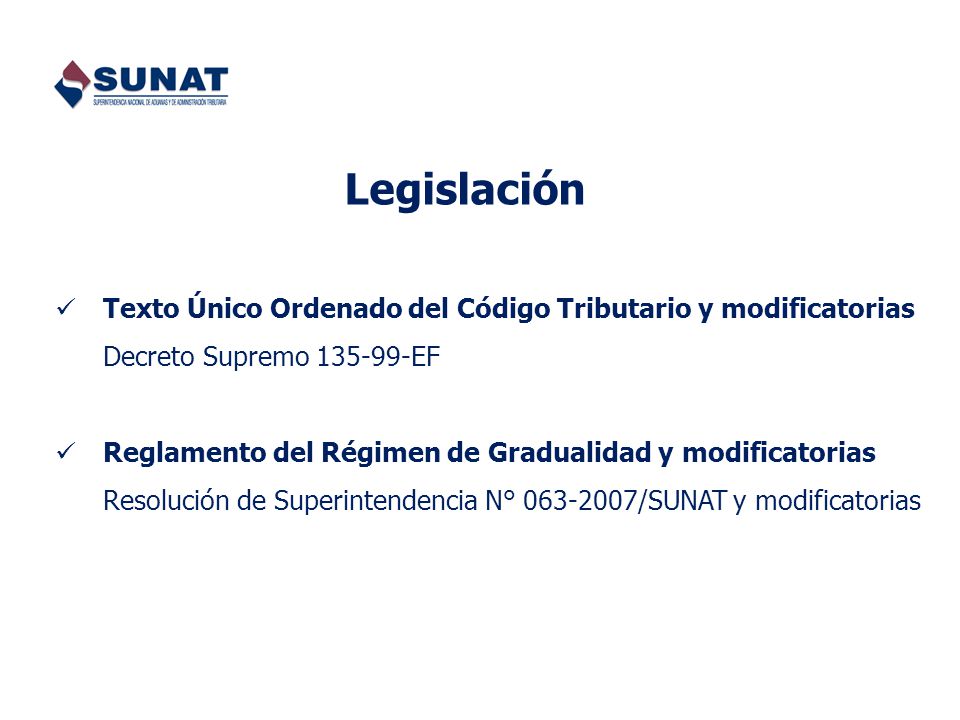 Legislación Texto Único Ordenado del Código Tributario y modificatorias. Decreto Supremo EF.
