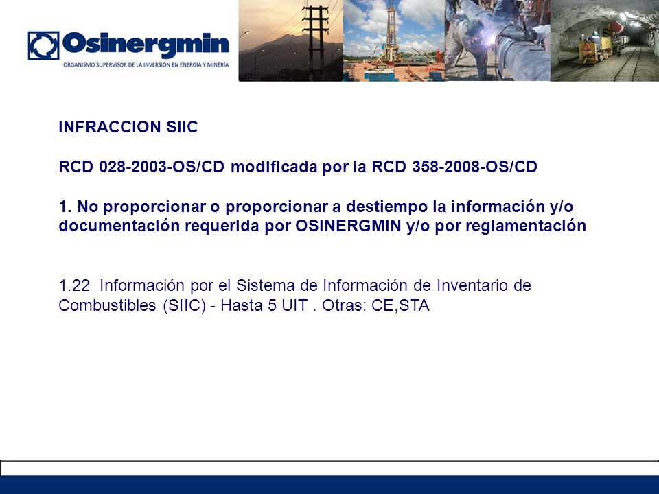 INFRACCION SIIC RCD OS/CD modificada por la RCD OS/CD.