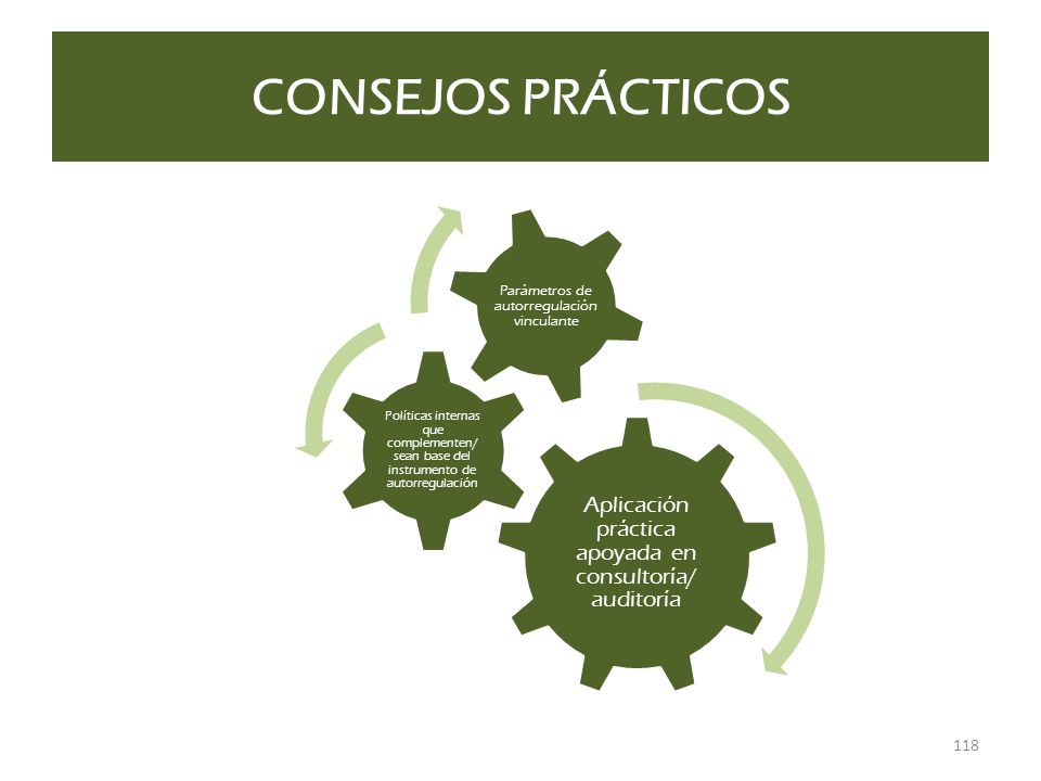 CONSEJOS PRÁCTICOS Aplicación práctica apoyada en consultoría/ auditoría.