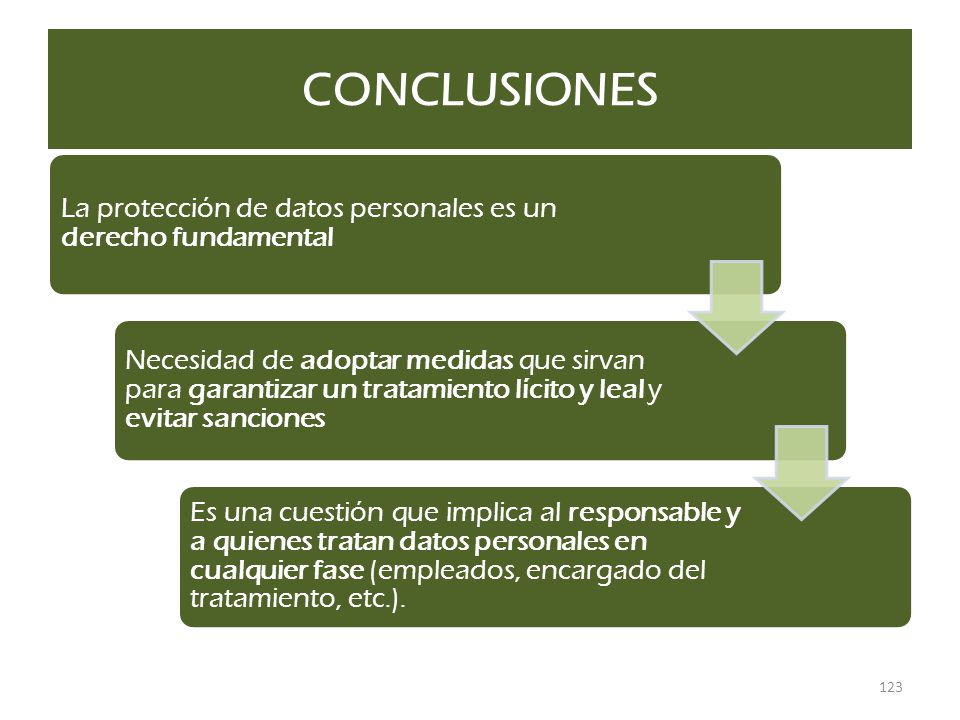 CONCLUSIONES La protección de datos personales es un derecho fundamental.