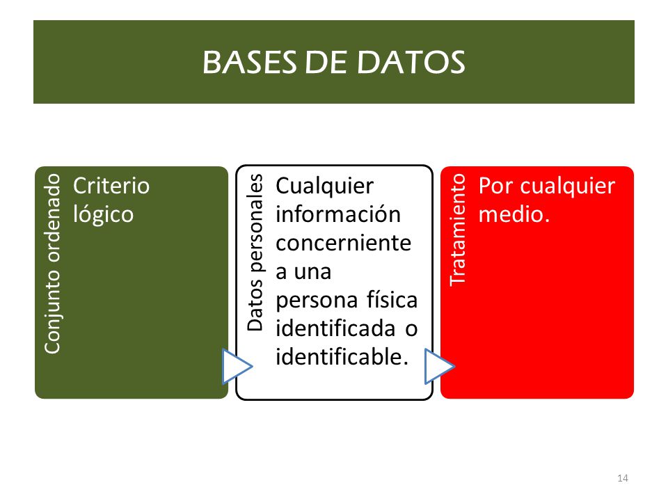 BASES DE DATOS Conjunto ordenado Criterio lógico Datos personales