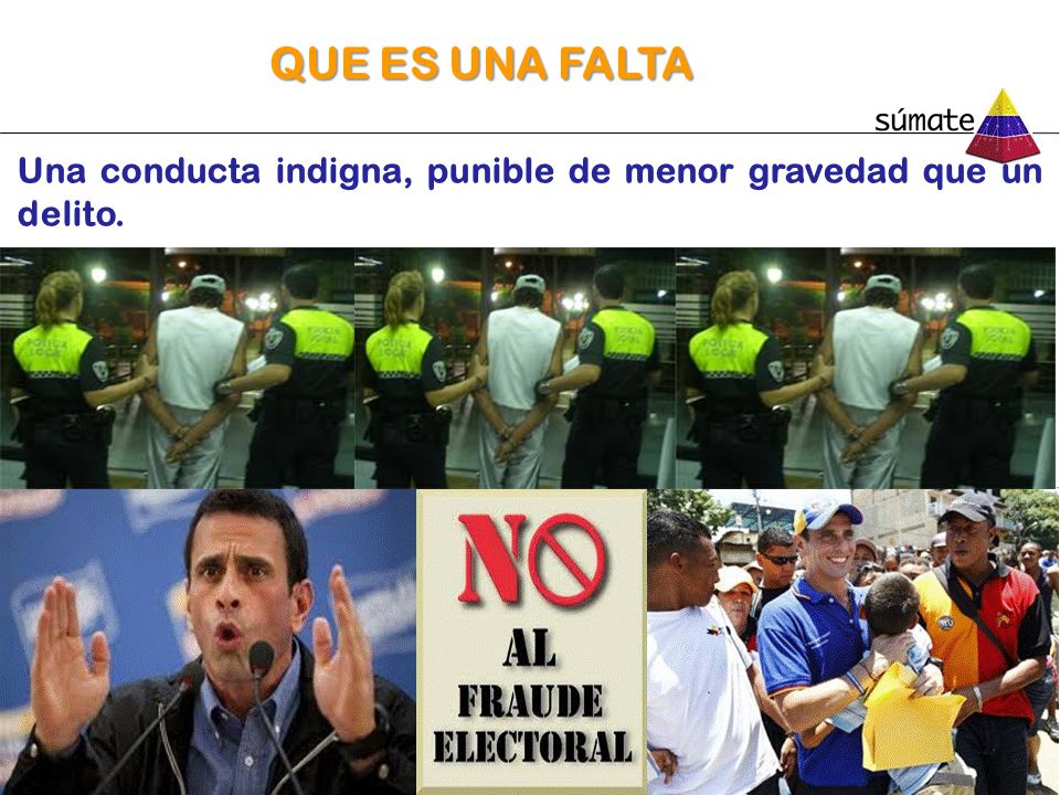 QUE ES UNA FALTA Una conducta indigna, punible de menor gravedad que un delito.