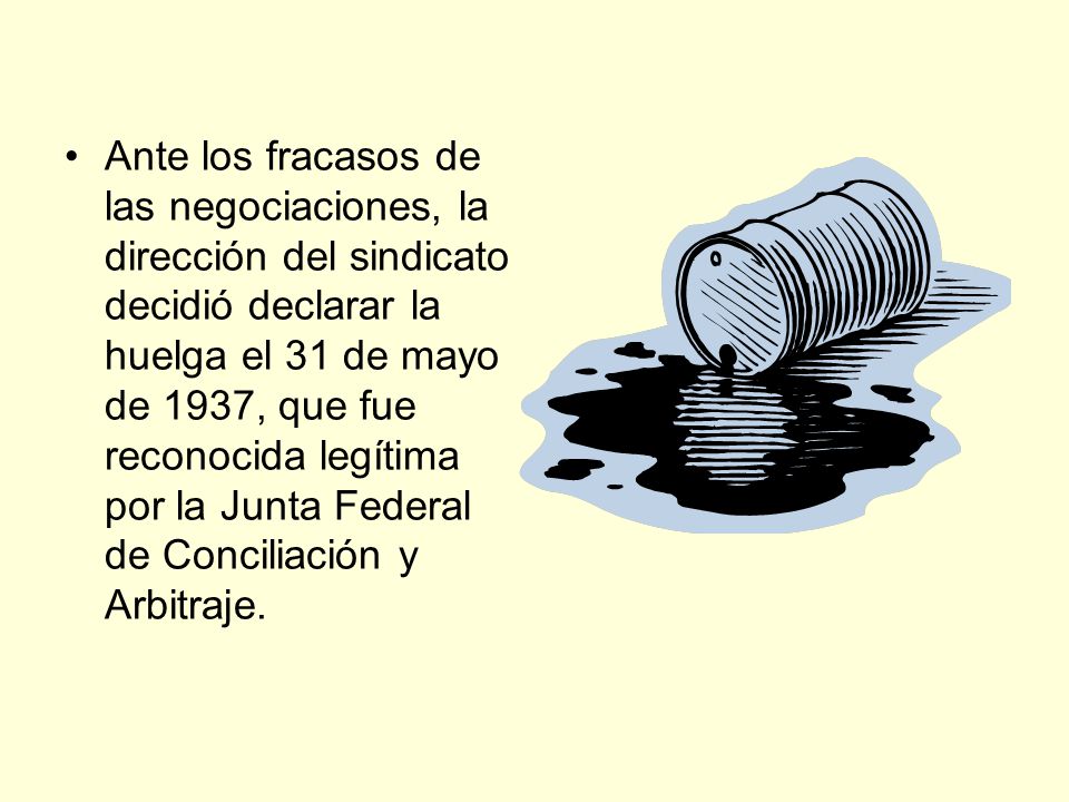 Ante los fracasos de las negociaciones, la dirección del sindicato decidió declarar la huelga el 31 de mayo de 1937, que fue reconocida legítima por la Junta Federal de Conciliación y Arbitraje.