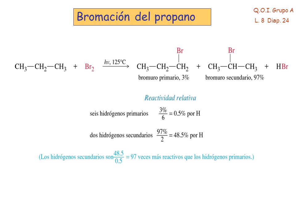 Q.O.I. Grupo A Bromación del propano L. 8 Diap. 24