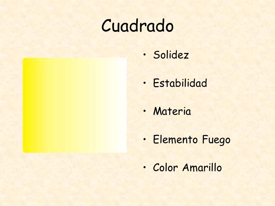 Cuadrado Solidez Estabilidad Materia Elemento Fuego Color Amarillo