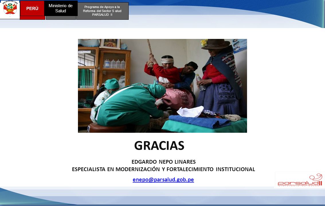 ESPECIALISTA EN MODERNIZACIÓN Y FORTALECIMIENTO INSTITUCIONAL