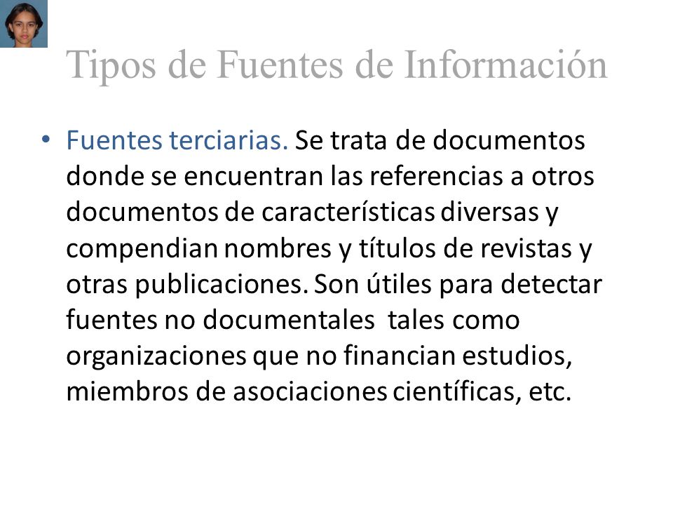 Tipos de Fuentes de Información