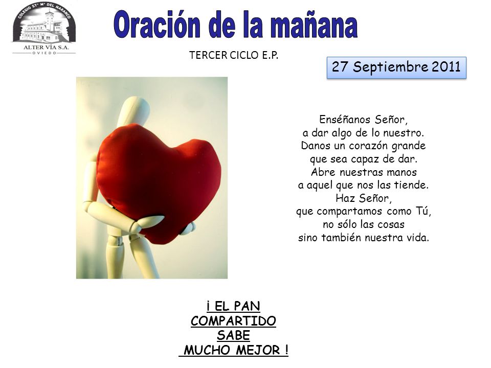 Oración de la mañana 27 Septiembre 2011 TERCER CICLO E.P.