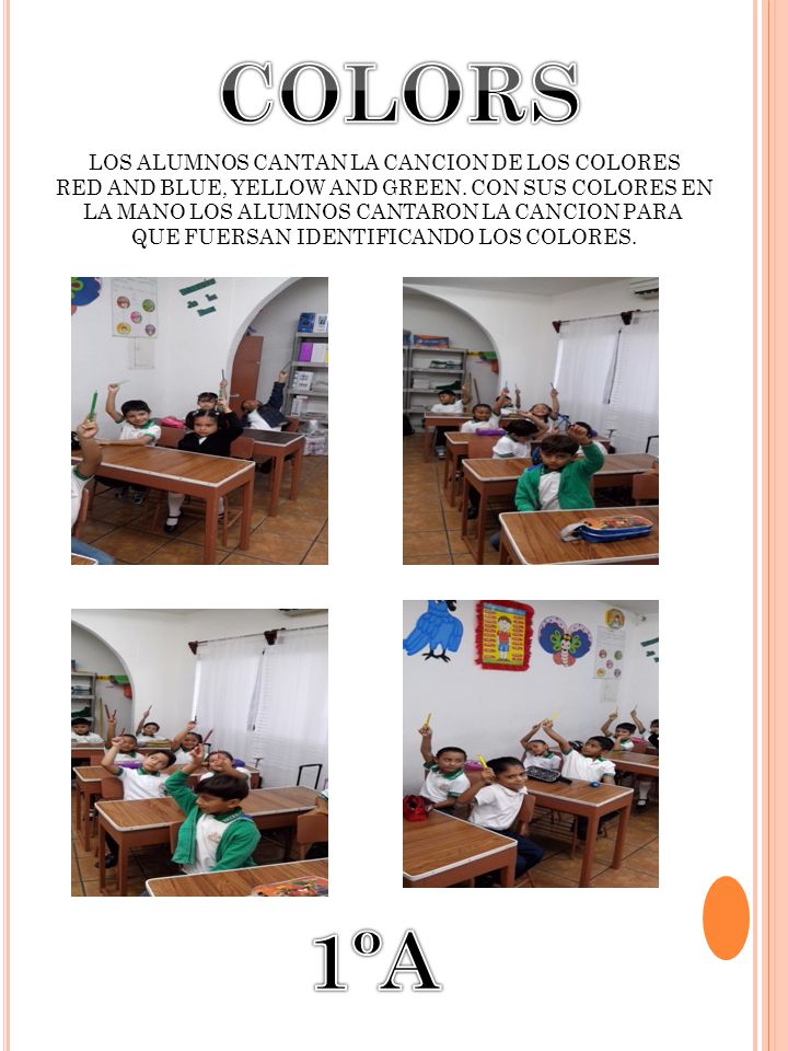 COLORS 1ºA LOS ALUMNOS CANTAN LA CANCION DE LOS COLORES