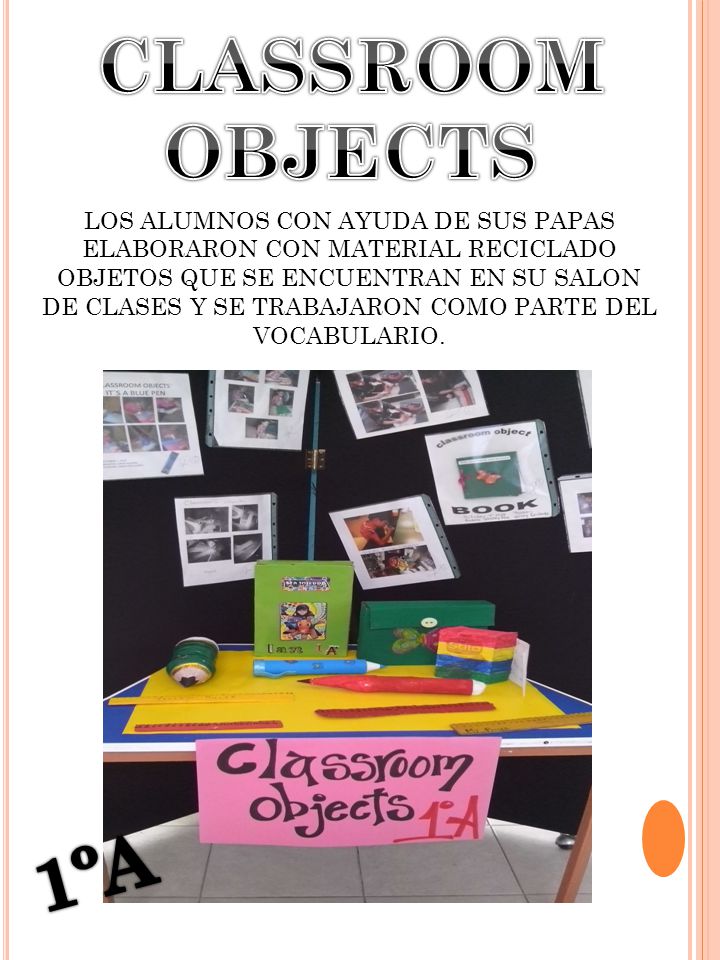 CLASSROOM OBJECTS 1ºA LOS ALUMNOS CON AYUDA DE SUS PAPAS