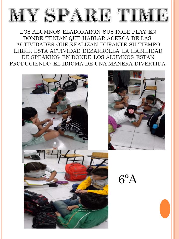 MY SPARE TIME 6ºA LOS ALUMNOS ELABORARON SUS ROLE PLAY EN