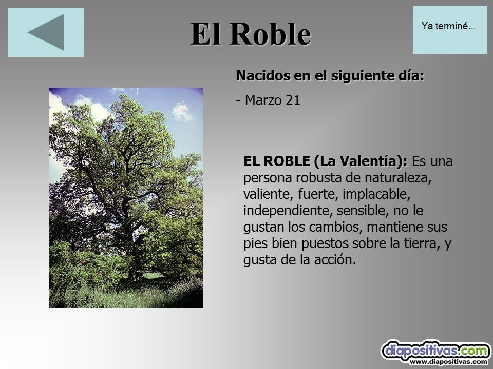 El Roble Nacidos en el siguiente día: - Marzo 21