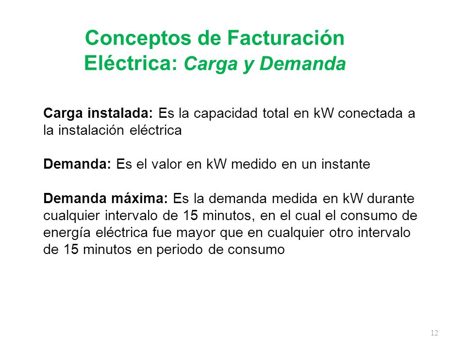 Conceptos de Facturación Eléctrica: Carga y Demanda