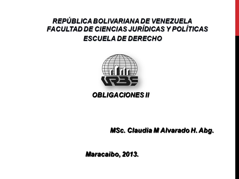 REPÚBLICA BOLIVARIANA DE VENEZUELA FACULTAD DE CIENCIAS JURÍDICAS Y POLÍTICAS