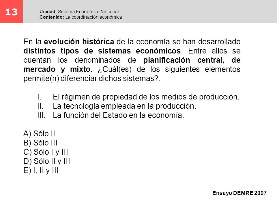 13 Unidad: Sistema Económico Nacional. Contenido: La coordinación económica.
