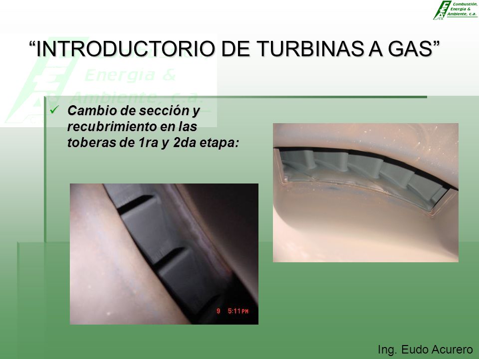 Cambio de sección y recubrimiento en las toberas de 1ra y 2da etapa: