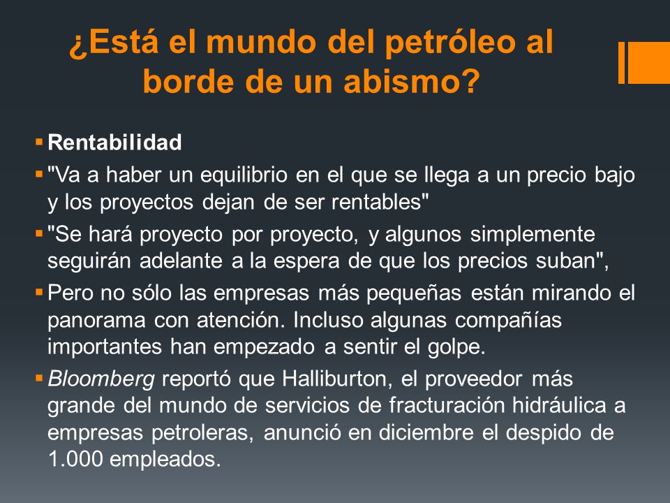¿Está el mundo del petróleo al borde de un abismo