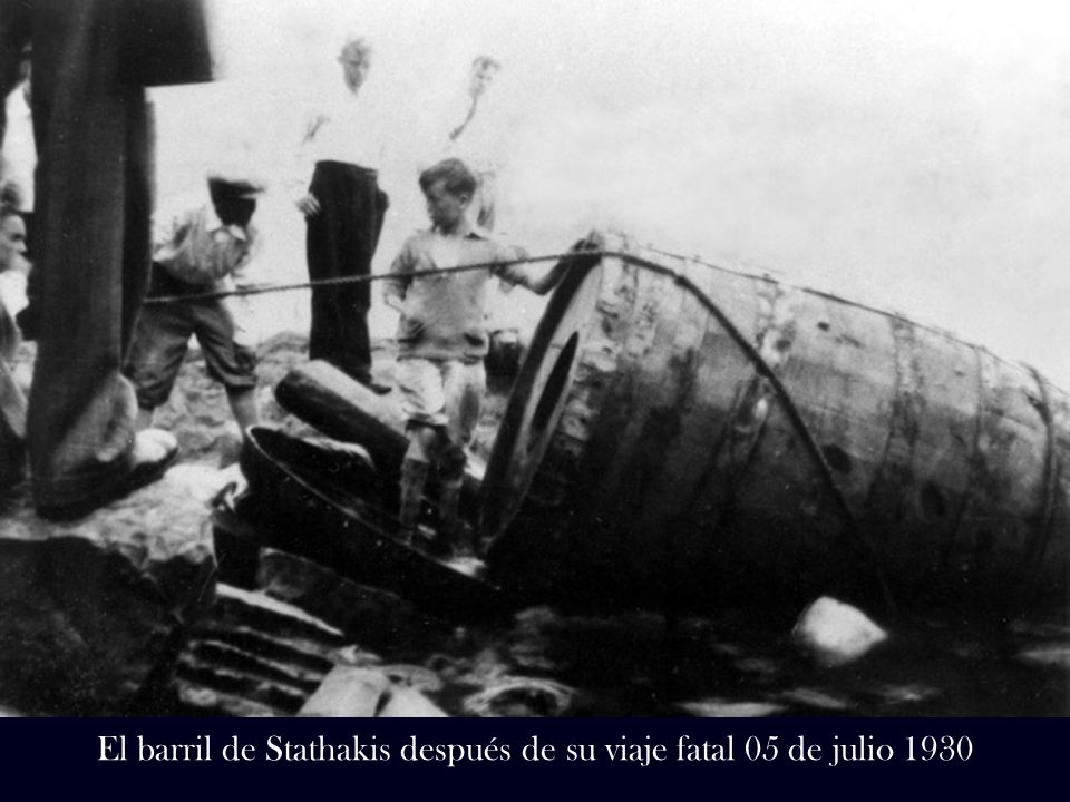 El barril de Stathakis después de su viaje fatal 05 de julio 1930