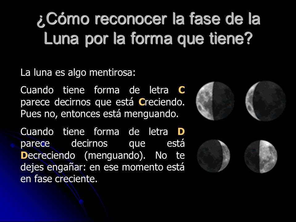 ¿Cómo reconocer la fase de la Luna por la forma que tiene