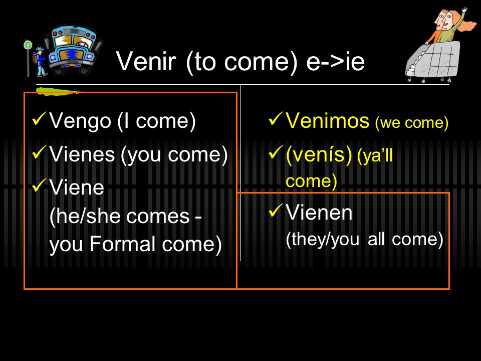 Venir (to come) e->ie
