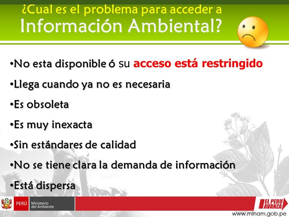 ¿Cual es el problema para acceder a Información Ambiental