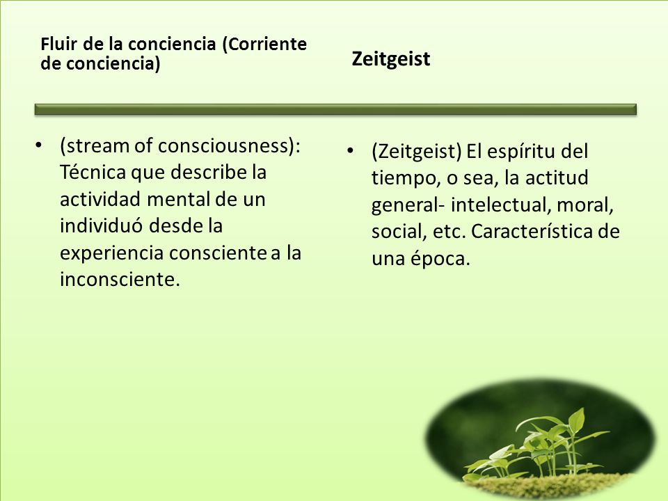 Fluir de la conciencia (Corriente de conciencia)
