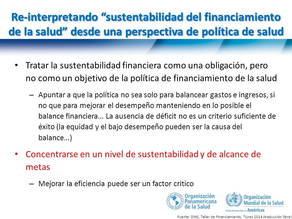 Re-interpretando sustentabilidad del financiamiento de la salud desde una perspectiva de política de salud