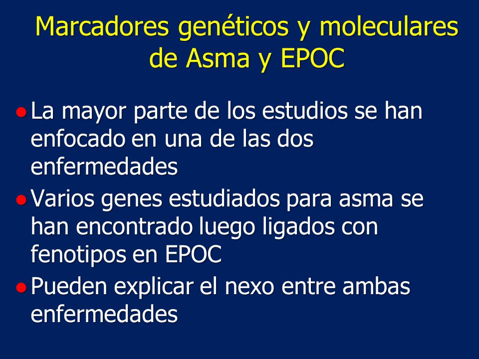 Marcadores genéticos y moleculares de Asma y EPOC