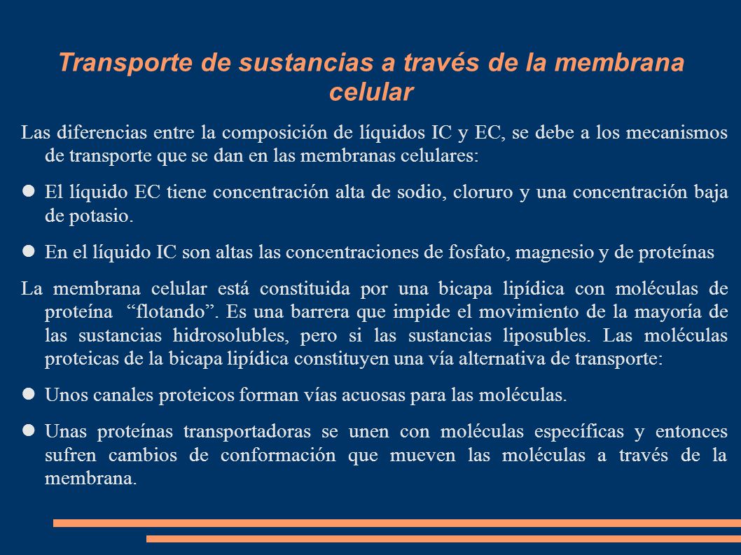 Transporte de sustancias a través de la membrana celular