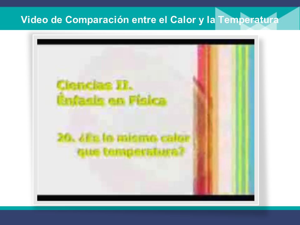 Video de Comparación entre el Calor y la Temperatura