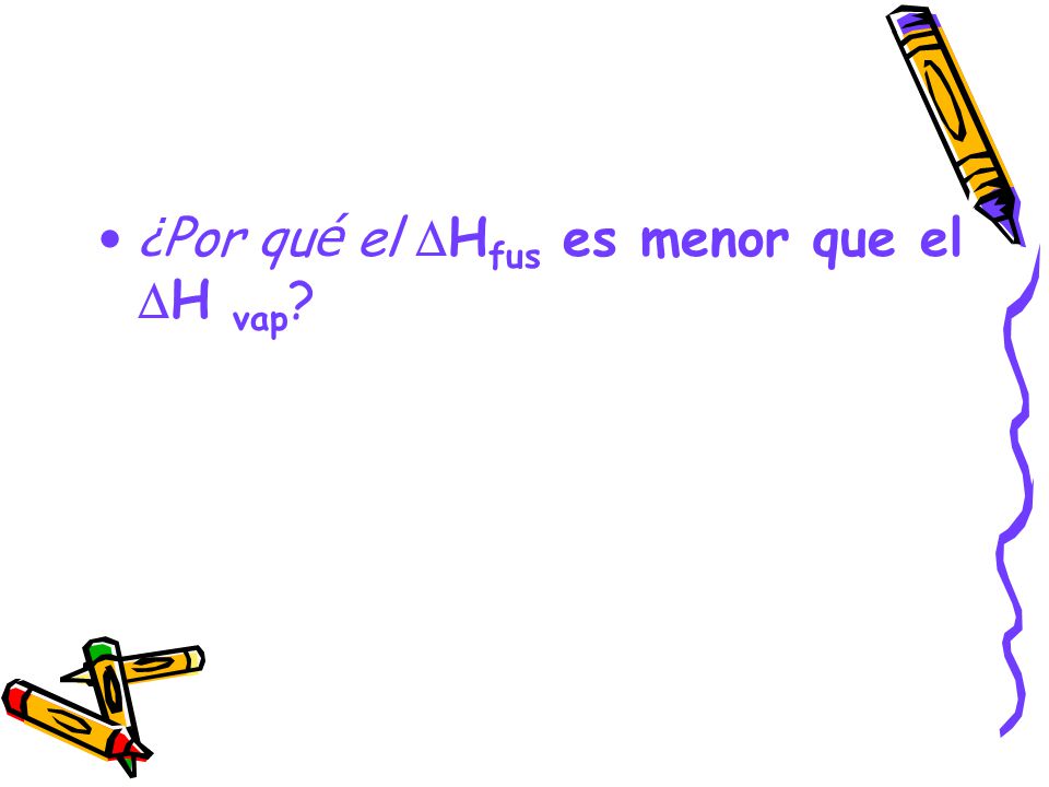 ¿Por qué el Hfus es menor que el H vap