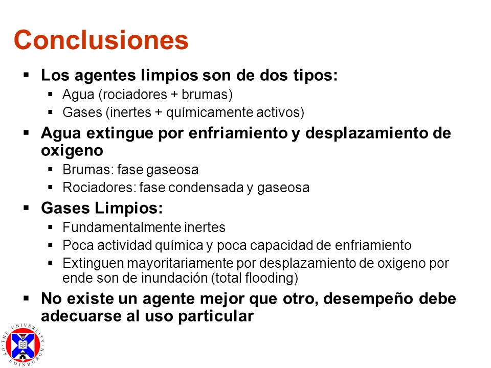 Conclusiones Los agentes limpios son de dos tipos: