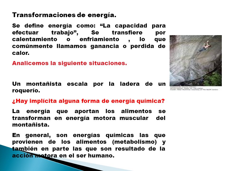Transformaciones de energía.