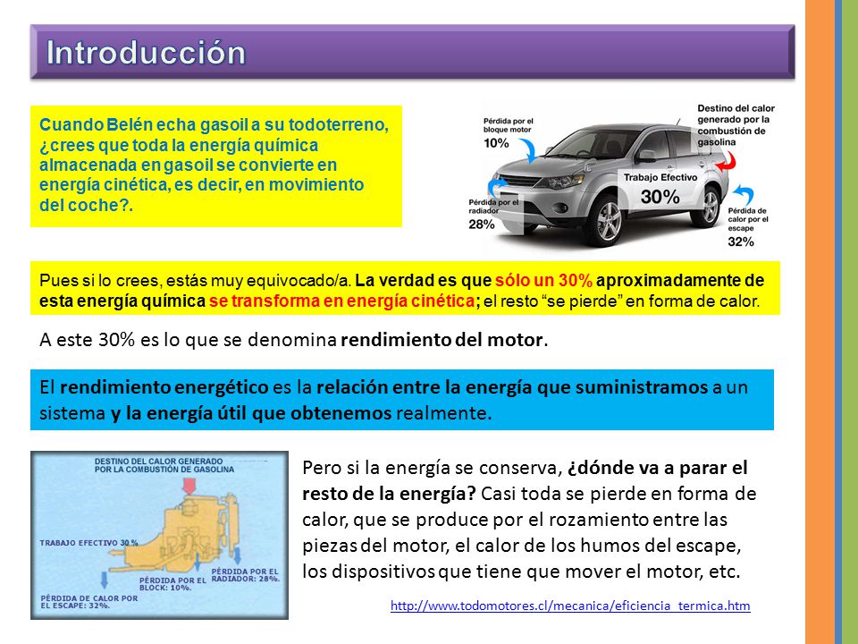 Introducción A este 30% es lo que se denomina rendimiento del motor.