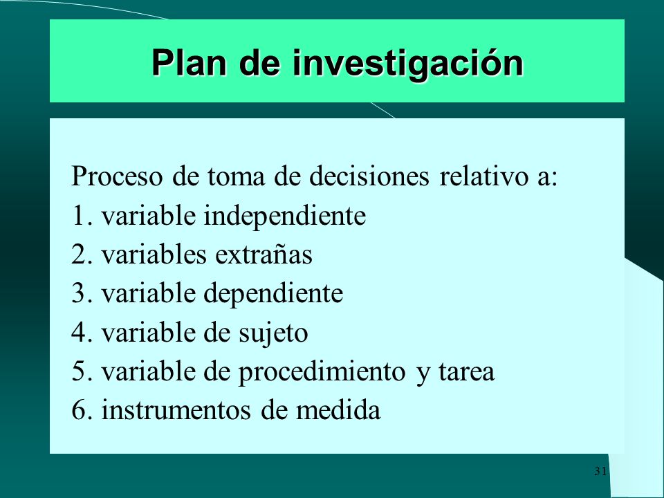 Plan de investigación Proceso de toma de decisiones relativo a: