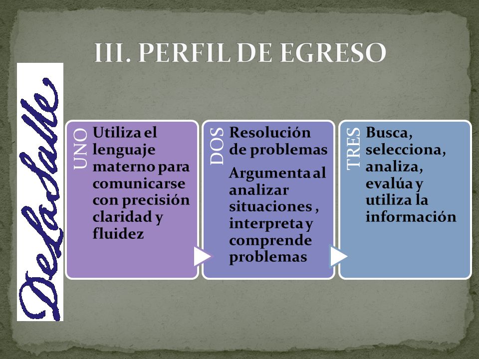 III. PERFIL DE EGRESO UNO