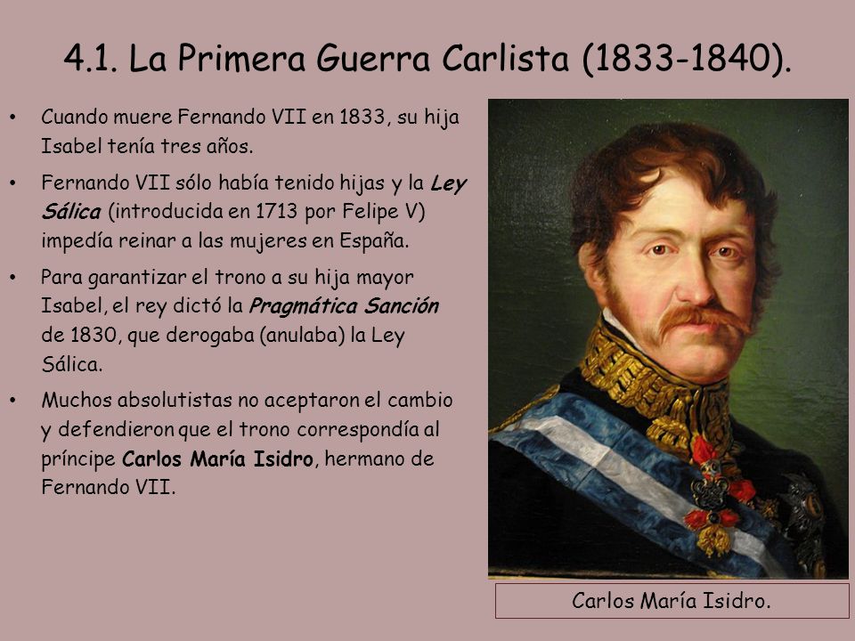 4.1. La Primera Guerra Carlista ( ).