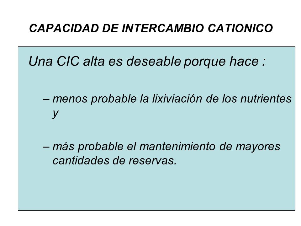 CAPACIDAD DE INTERCAMBIO CATIONICO