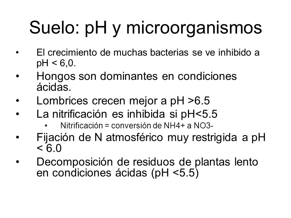 Suelo: pH y microorganismos