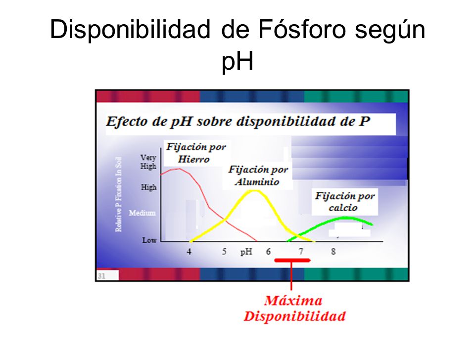 Disponibilidad de Fósforo según pH