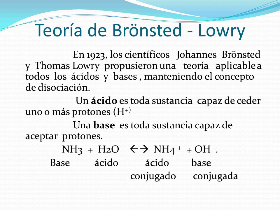 Teoría de Brönsted - Lowry