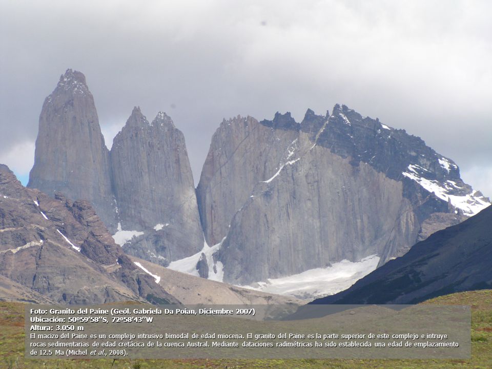 Foto: Granito del Paine (Geól. Gabriela Da Poian, Diciembre 2007)