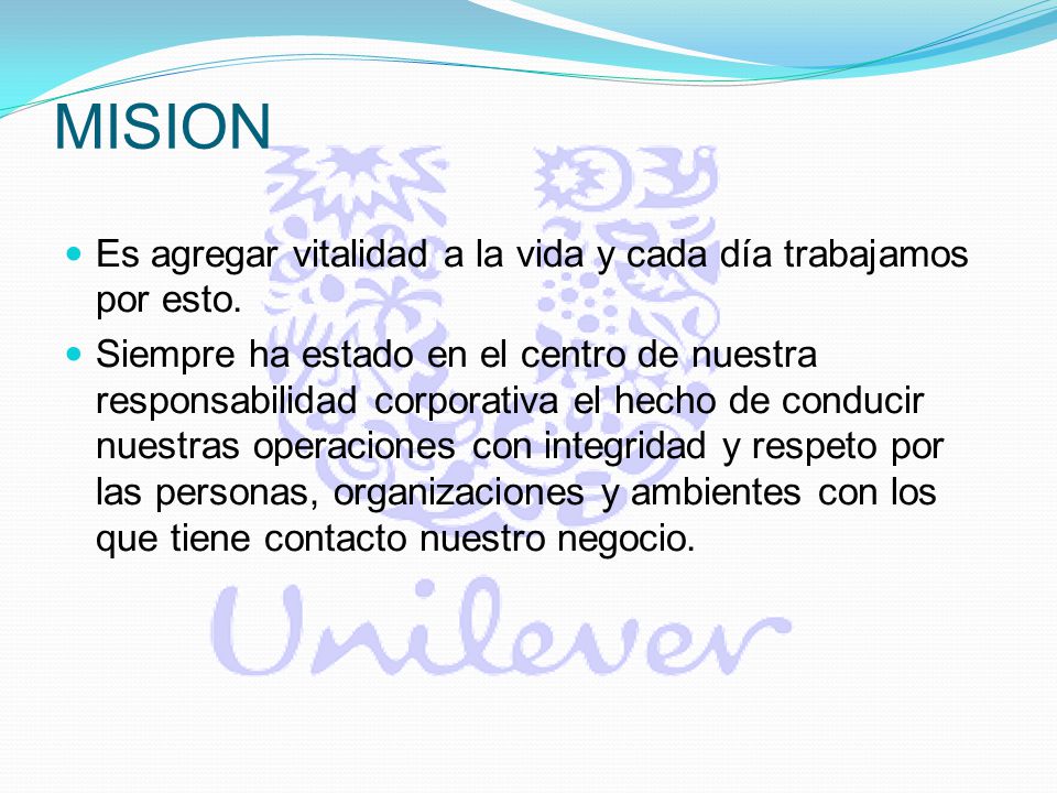 MISION Es agregar vitalidad a la vida y cada día trabajamos por esto.