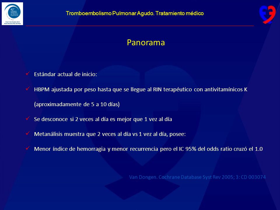 Tromboembolismo Pulmonar Agudo. Tratamiento médico