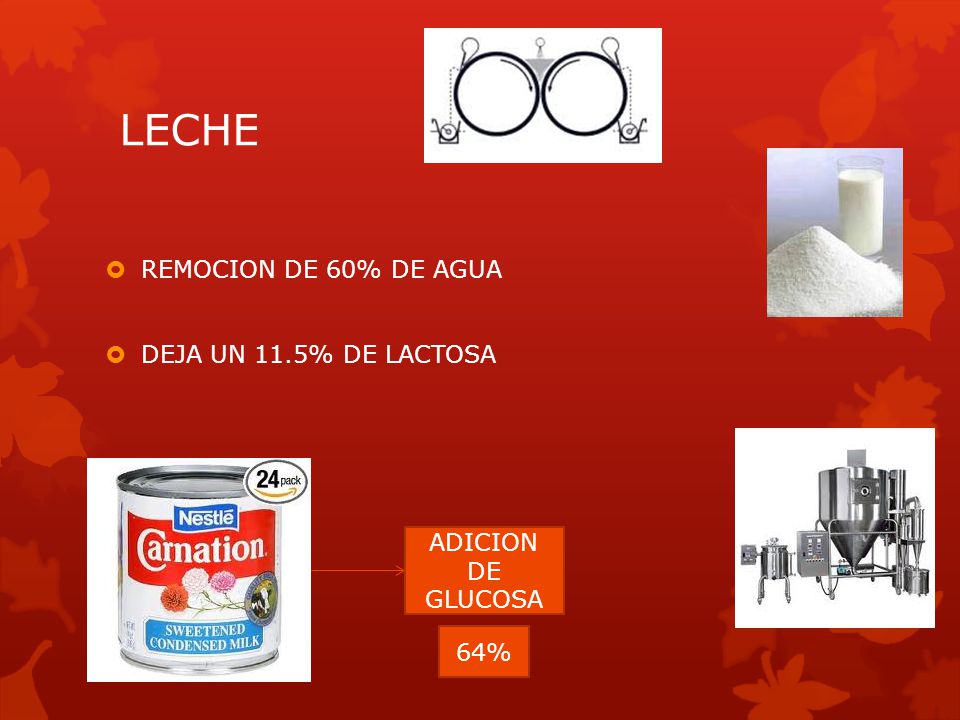 LECHE REMOCION DE 60% DE AGUA DEJA UN 11.5% DE LACTOSA